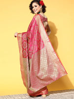 Sareemall Pink Woven Women Saree-MNIKN28001C