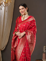 Sareemall Red Tassels And Latkans Women Saree-14PAKHI1505