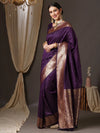 Sareemall Purple Tassels And Latkans Women Saree-14PAKHI1507A