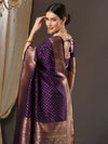 Sareemall Purple Tassels And Latkans Women Saree-14PAKHI1507A