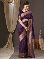 Sareemall Purple Tassels And Latkans Women Saree-14PAKHI1507A