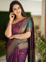 Sareemall Purple Woven Women Saree