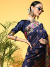 Sareemall Navy Blue Woven Women Saree-PRS6409