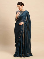 Sareemall Teal Blue Sequins Women Saree