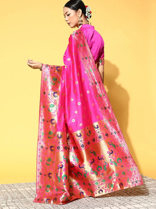 Sareemall Pink Woven Women Saree-PRS6401