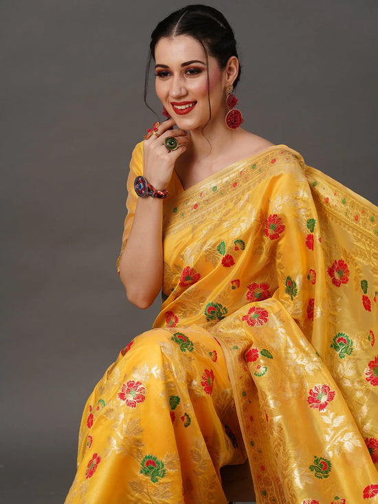 Sareemall Yellow Woven Women Saree-SOHNA1203