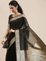 Sareemall Black Mukaish Women Saree