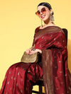 Sareemall Coffee Brown Tassels And Latkans Women Saree