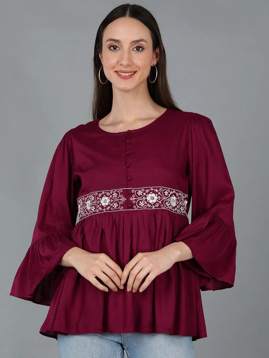 Ahika Women Viscose Rayon Solid Top VT1219