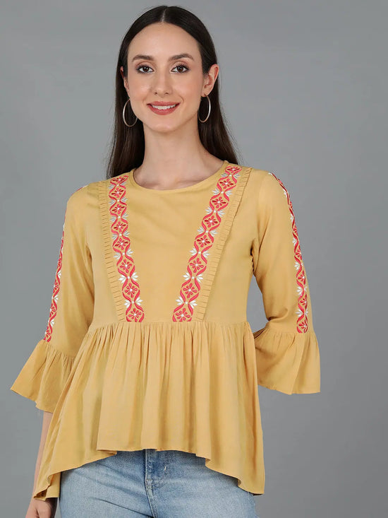 Ahika Women Viscose Rayon Embroidered Top VT1220