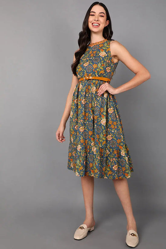 Ahika Cotton Floral Printed Dresses-VD1199_XS