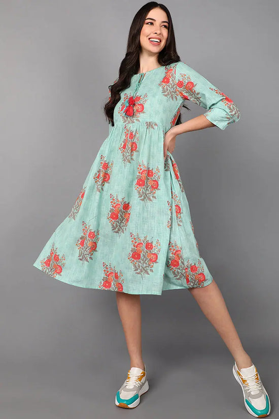 Ahika Cotton Floral Printed Dresses-VD1213_XS