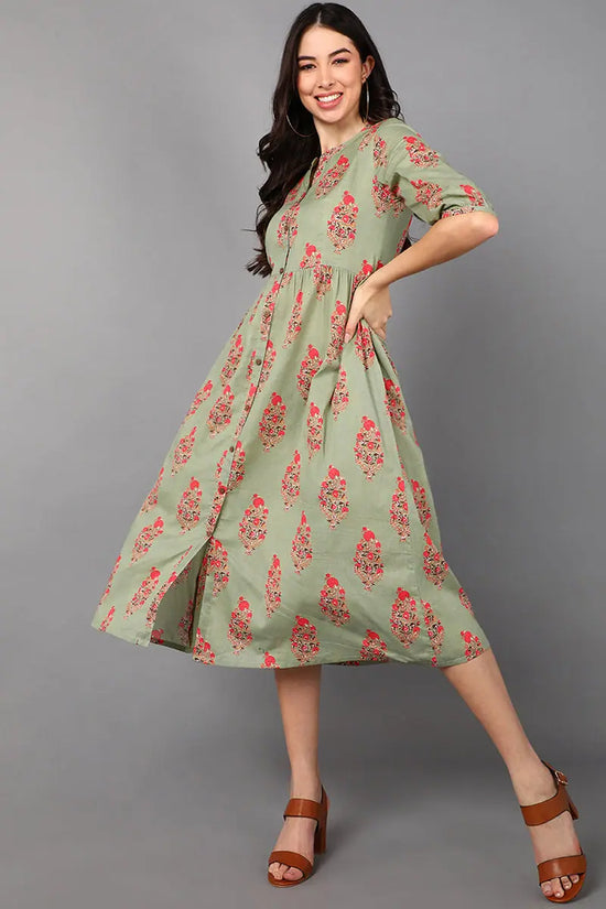 Ahika Cotton Floral Printed Dresses-VD1200_XS