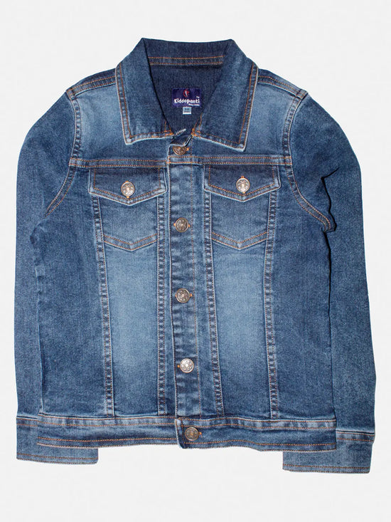 Boys Denim Jacket With Badge-AW23BDJK042017