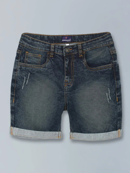 Boys Fashion Denim Rollup Shorts-SS23BJS056016