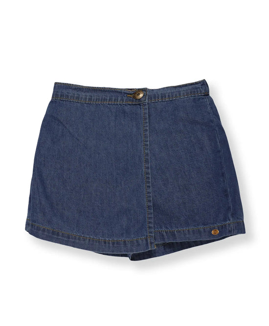 Girls Denim Over Lap Shorts-SS23GJSK085002