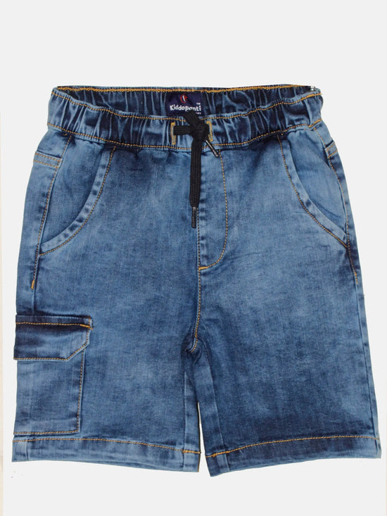 Boys Denim Cargo Shorts-AW23BJS047016