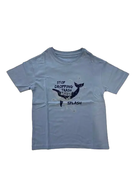 Eco-Friendly Tee with "Stop Dropping Trash Where We Splash" Message