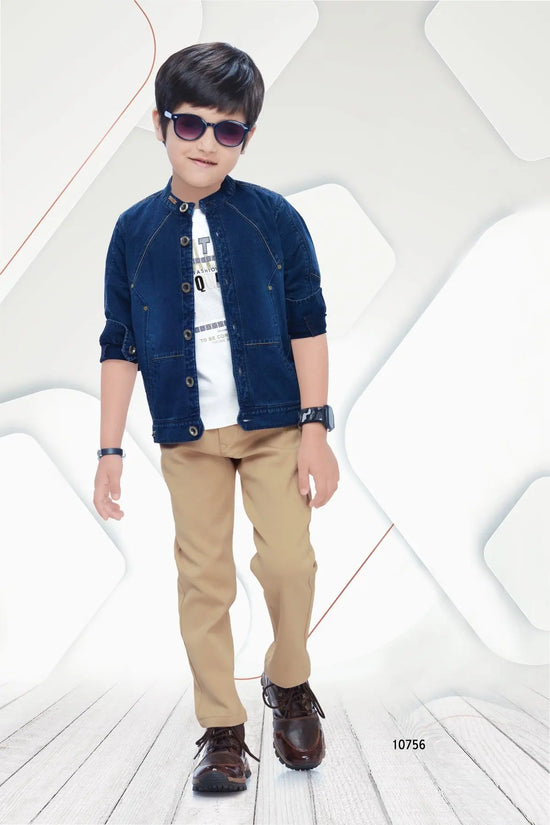 Charles Denim Blue Boys Wear Set