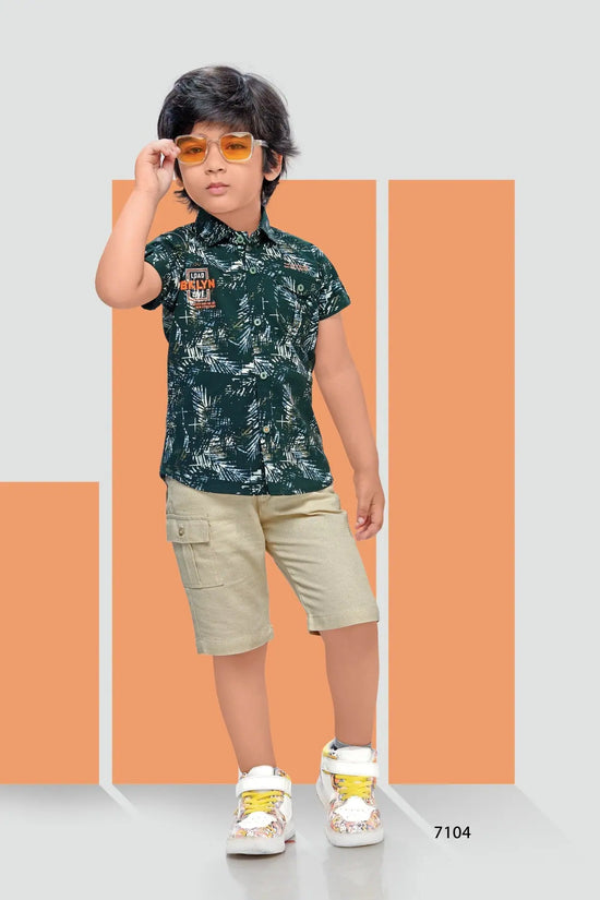 Charles Printed Green Boys Wear Set