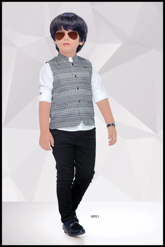 Charles Black & white Boys Wear Set