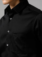 Men Solid Formal Black Shirt