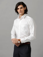 Men Solid Formal White Shirt