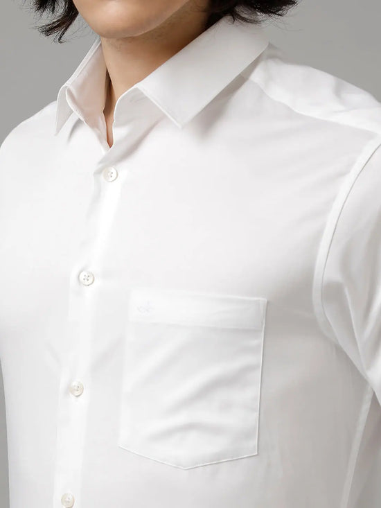 Men Solid Formal White Shirt