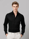 Men Slim fit Solid Formal Black Shirt