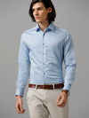 Men Slim fit Solid Formal Blue Shirt