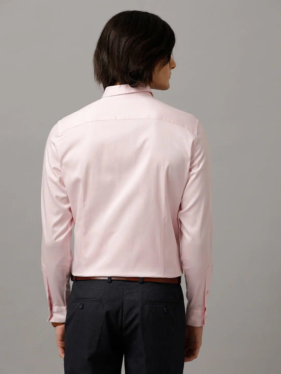 Men Slim fit Solid Formal Pink Shirt