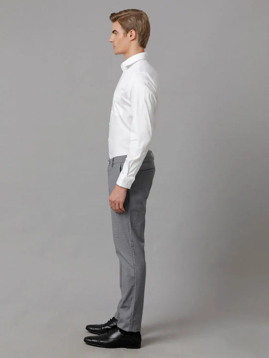 Men Slim fit Solid Formal White Shirt