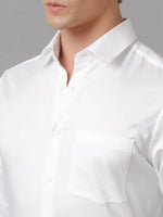 Men Slim fit Solid Formal White Shirt