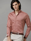 Men Slim fit Solid Formal Peach Shirt