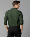 Mens Slim Fit Solid Green Formal Satin Shirt