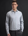 Mens Slim Fit Solid Grey Formal Satin Shirt