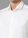 Mens Regular Fit Solid White Formal Satin Shirt-SEBWH-M