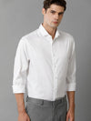 Mens Regular Fit Solid White Formal Satin Shirt-SEBWH-M