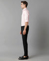 Mens Regular Fit Solid Pink Formal Satin Shirt