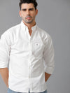 Mens Regular fit Solid White Casual Shirt