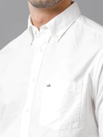 Mens Regular fit Solid White Casual Shirt