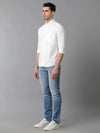 Mens Regular fit Solid White Casual Shirt