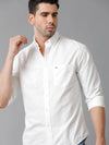 Mens Regular fit Solid White Casual Shirt