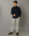 Mens Regular fit Solid Dark Blue Casual Shirt