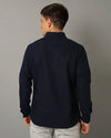 Mens Regular fit Solid Dark Blue Casual Shirt