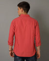 Mens Regular fit Solid Pink Casual Shirt