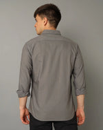 Mens Regular fit Solid Grey Casual Shirt