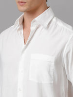 Men Solid Casual White Shirt