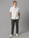 Men Solid Casual White Shirt