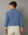 Mens Regular fit Solid Blue Casual Shirt